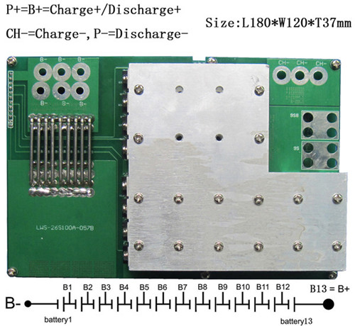 PCM For 48.1V13SLi-ion Battery Packs LWS-26S100A-057(13S)