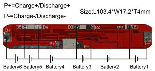 PCM For 22.2V6SLi-ion/LiFePO Battery Packs LWS-6S8A-023(6S)