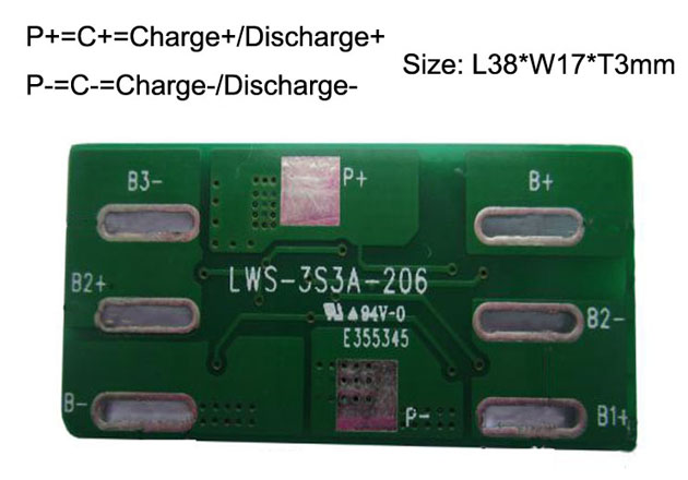 3S锂电池保护板